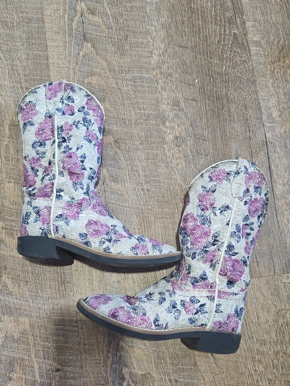 Old West Glitter Floral Cowgirl Boots